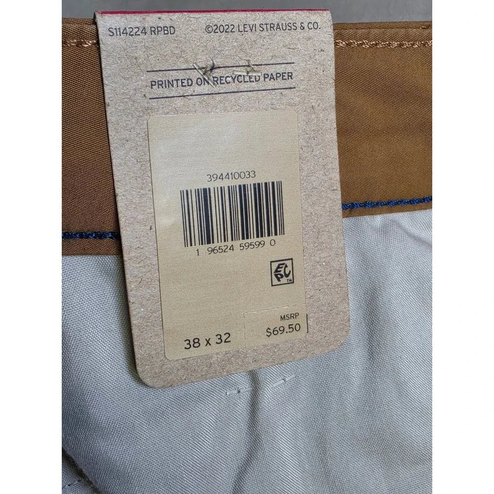 Levis XX Cargo Taper Pants Mens 38x32 Brown Stretch NWT